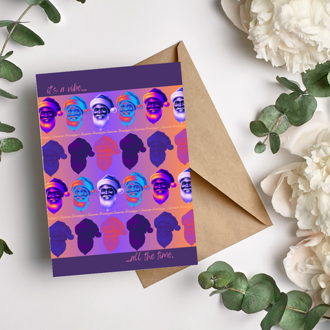 Greeting Cards -- Vibin’ with Santa Card Greeting Card