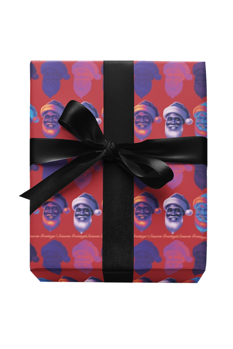 Holiday Black Santa Vibes Gift Wrap